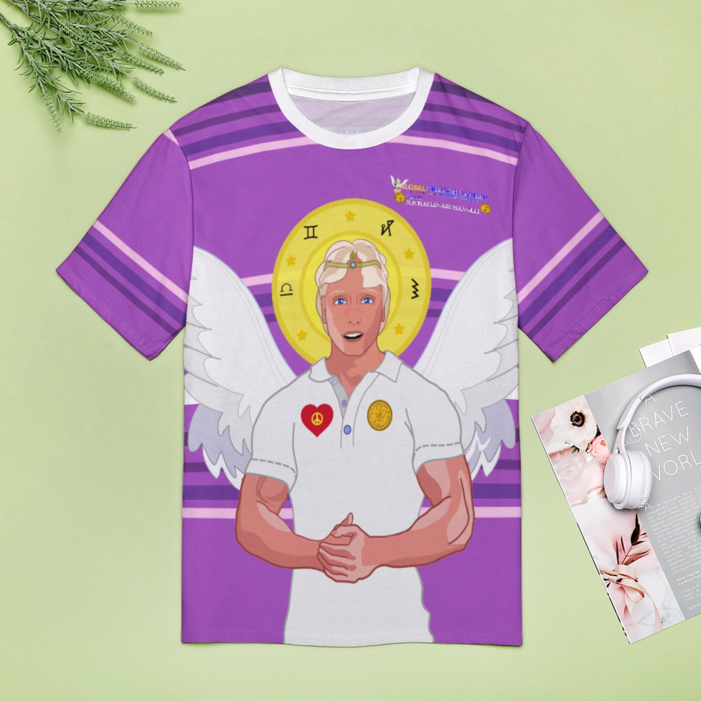 Women´s T-shirt  Global Freedom United© Archangel Michael In Latin V2 Lilac