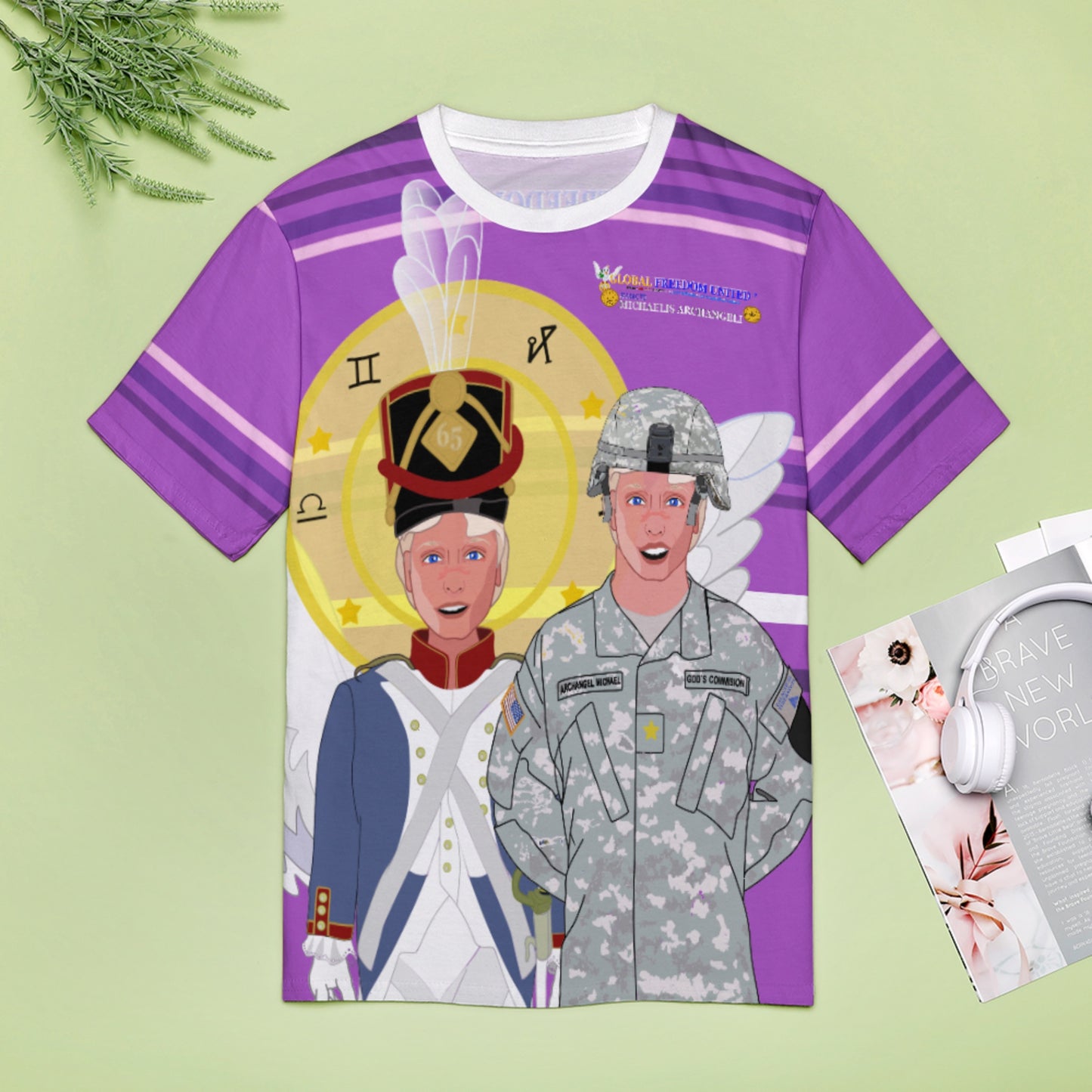 Women´s T-shirt  Global Freedom United© Archangel Michael In Latin V3 Lilac