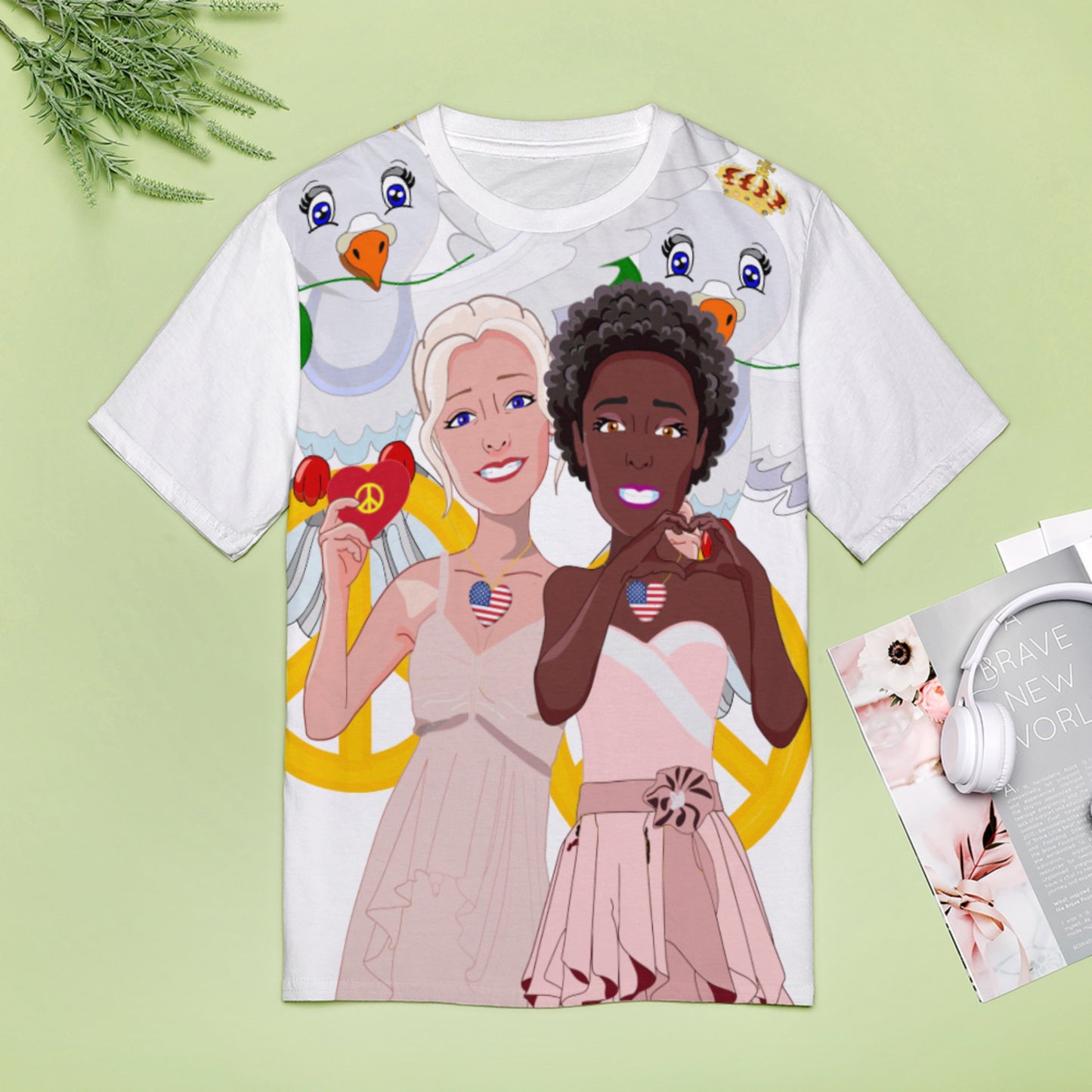 Women´s T-shirt 2 GLOBAL FREEDOM UNITED© Women Anti Racism & Fascism USA Big