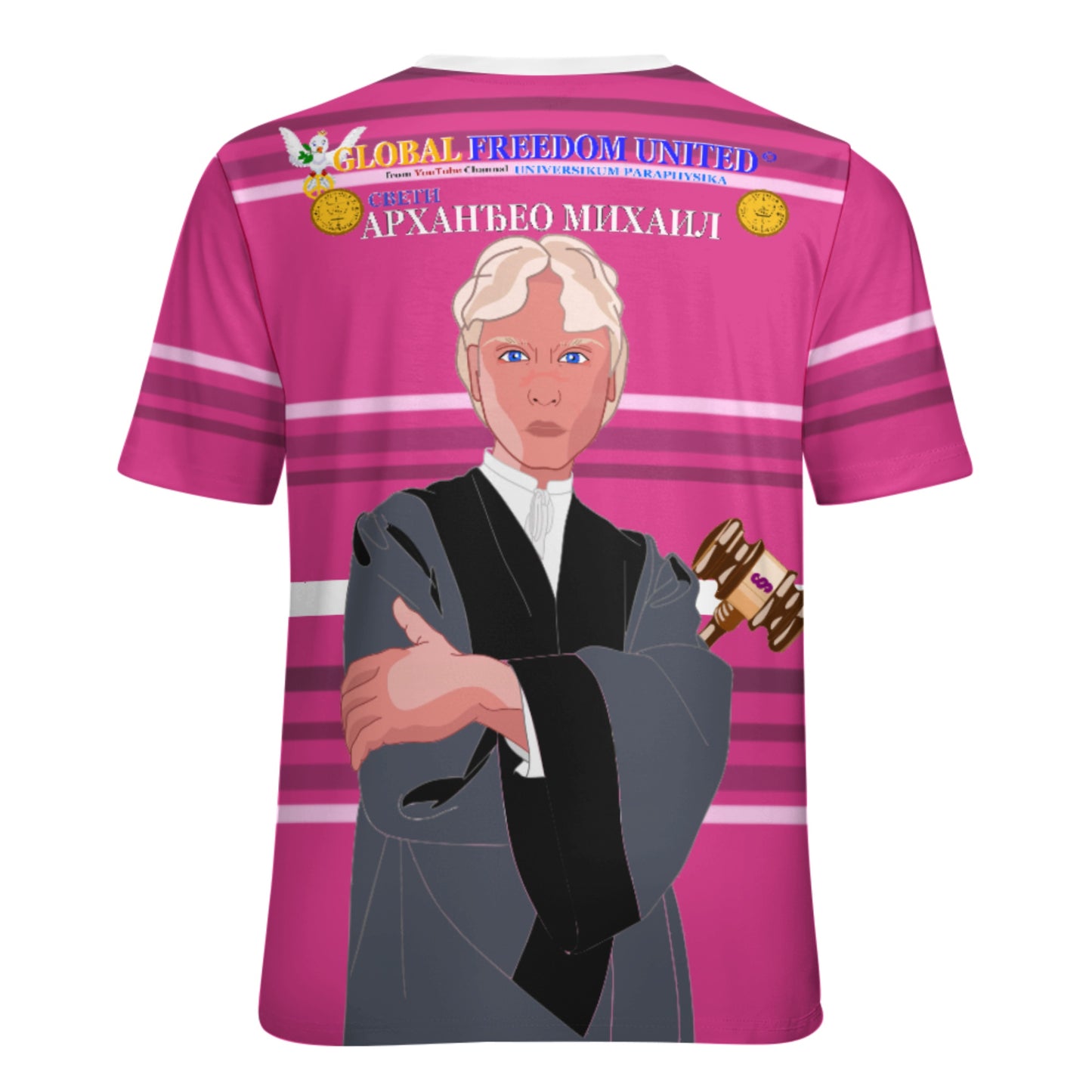 Women´s T-shirt  GLOBAL FREEDOM UNITED© Archangel Michael Serbia V5 Pink2