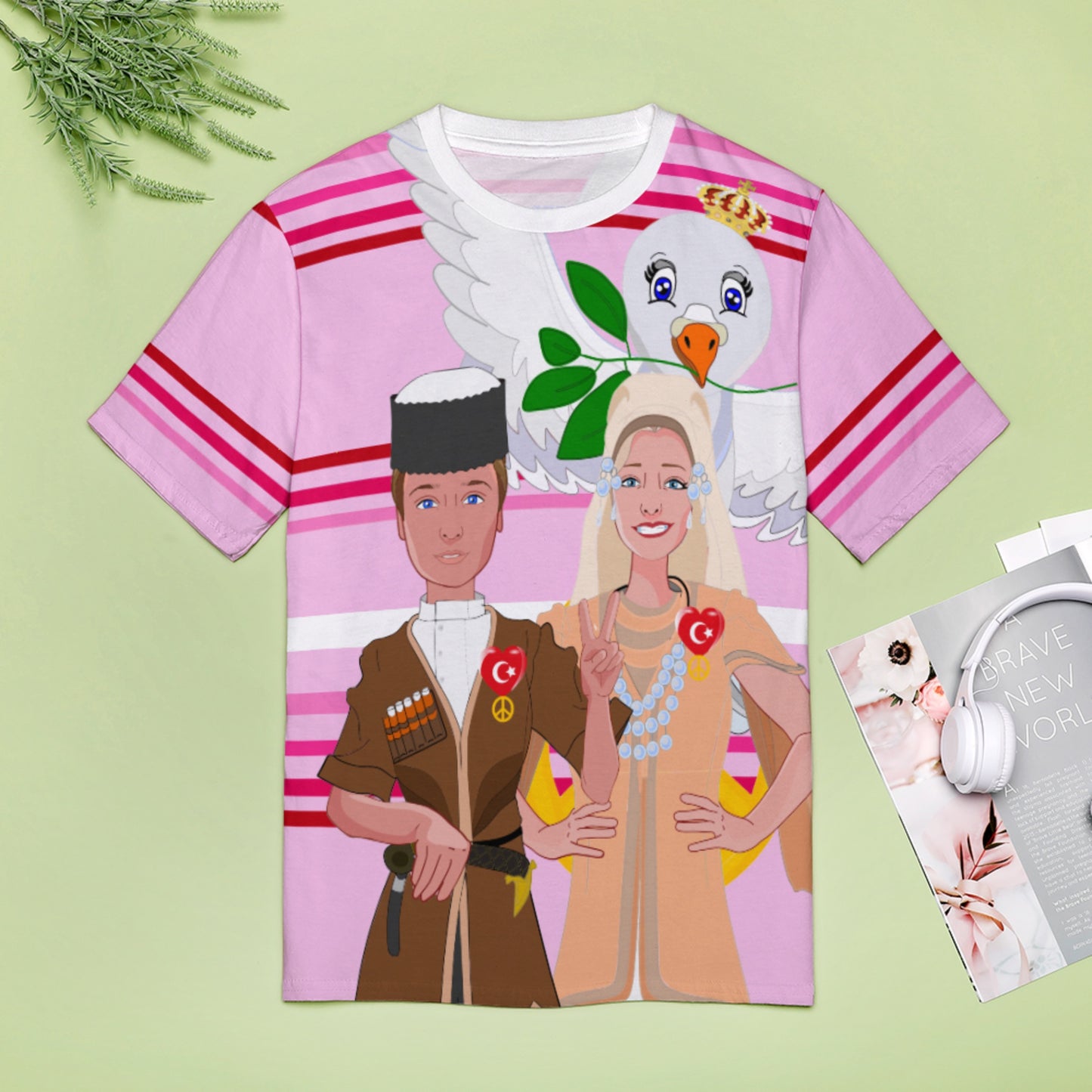 Women´s T-shirt GLOBAL FREEDOM UNITED© Couple Turkey Pink1