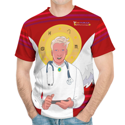 Men´s T-shirt GLOBAL FREEDOM UNITED© Archangel Rafael Old Latin Red