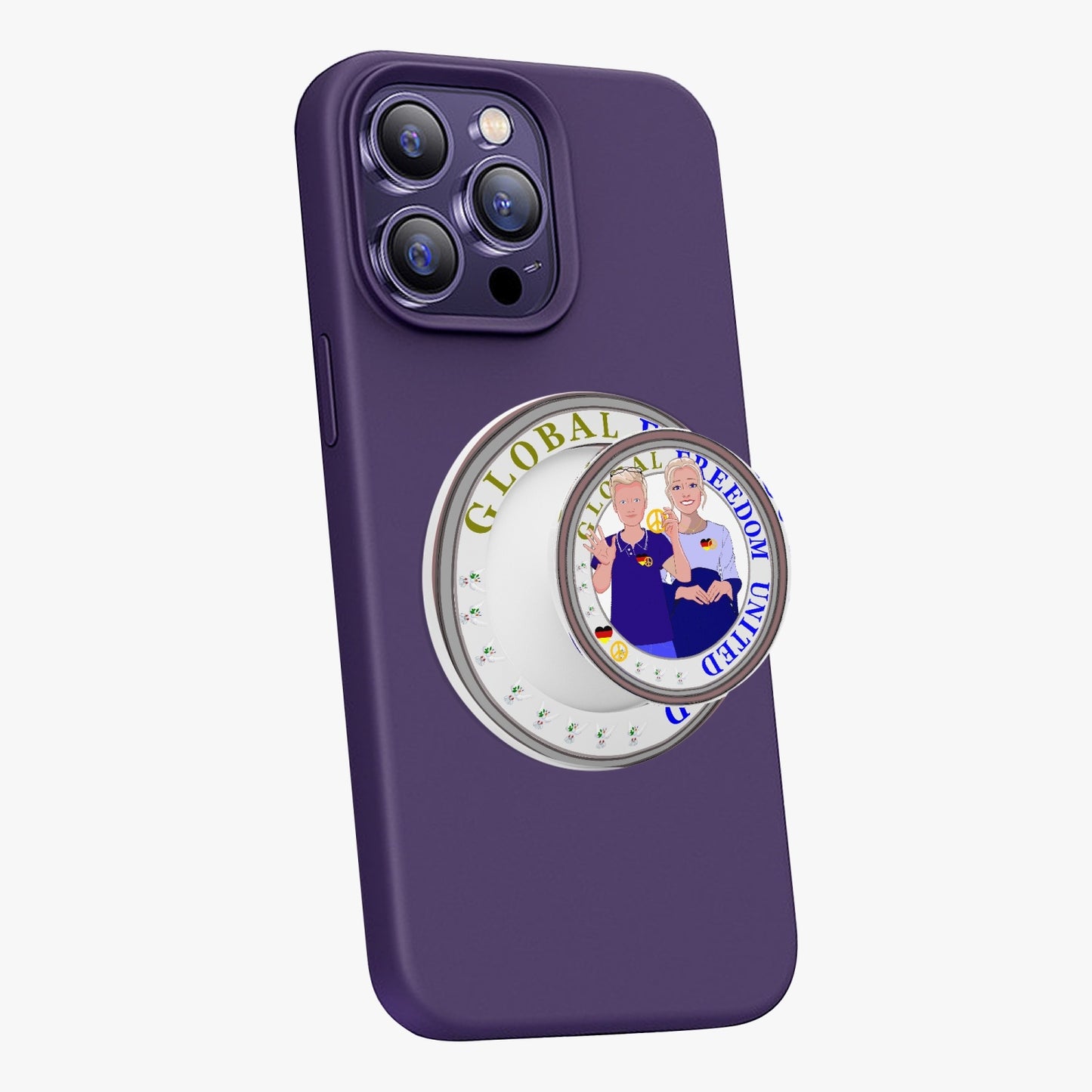 GLOBAL FREEDOM UNITED© Couple Germany V2 Magnetic Collapsible Grip And Stand