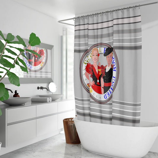 GLOBAL FREEDOM UNITED© Couple Spain grey Quick-drying Shower Curtain