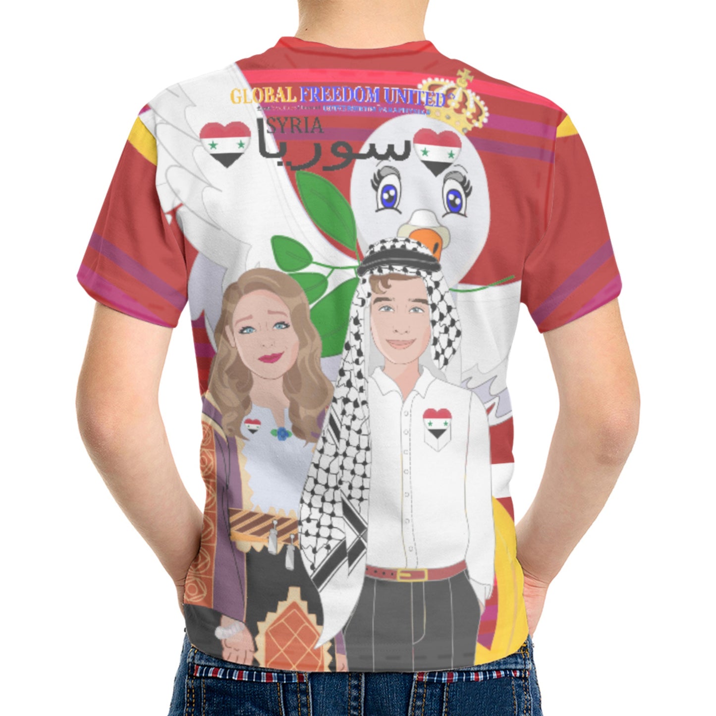 Kid´s T-shirt GLOBAL FREEDOM UNITED© Couple Syria Red
