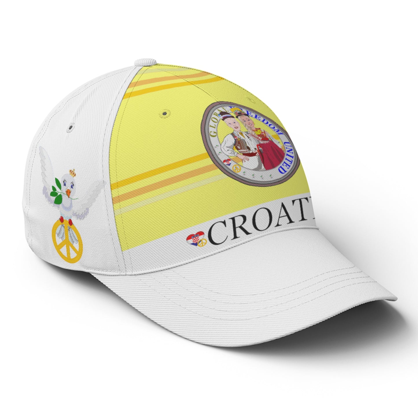 Basketball Cap GLOBAL FREEDOM UNITED© Couple Croatia Yellow