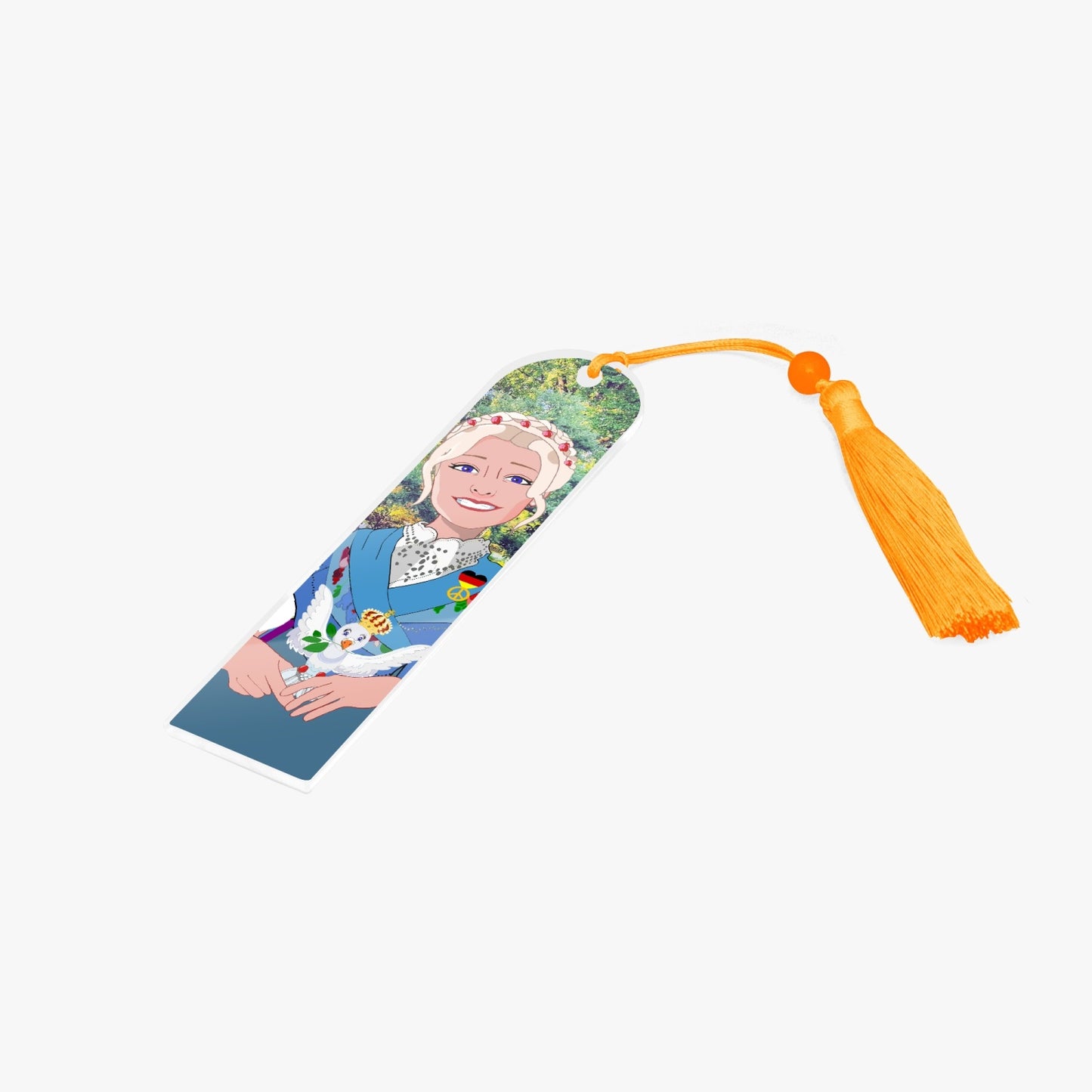 Acrylic Bookmark - Semicircle GLOBAL FREEDOM UNITED© German Girl Light Blue