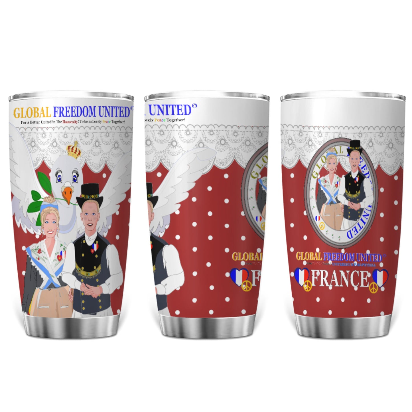 Tumbler GLOBAL FREEDOM UNITED© Couple French Red