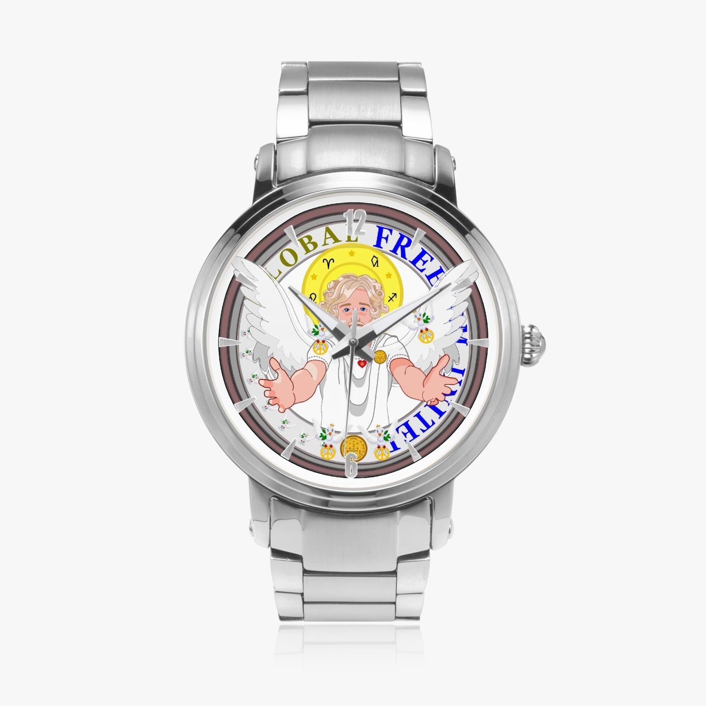 New Steel Strap Automatic Watch (With Indicators) GLOBAL FREEDOM UNITED ARCHANGEL URIEL