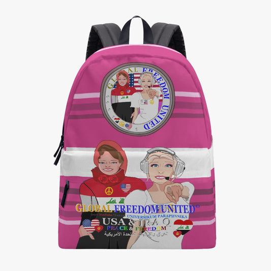 GLOBAL FREEDOM UNITED WOMEN IRAQ & USA OLD PEACE PINK All-over-print Canvas Backpack