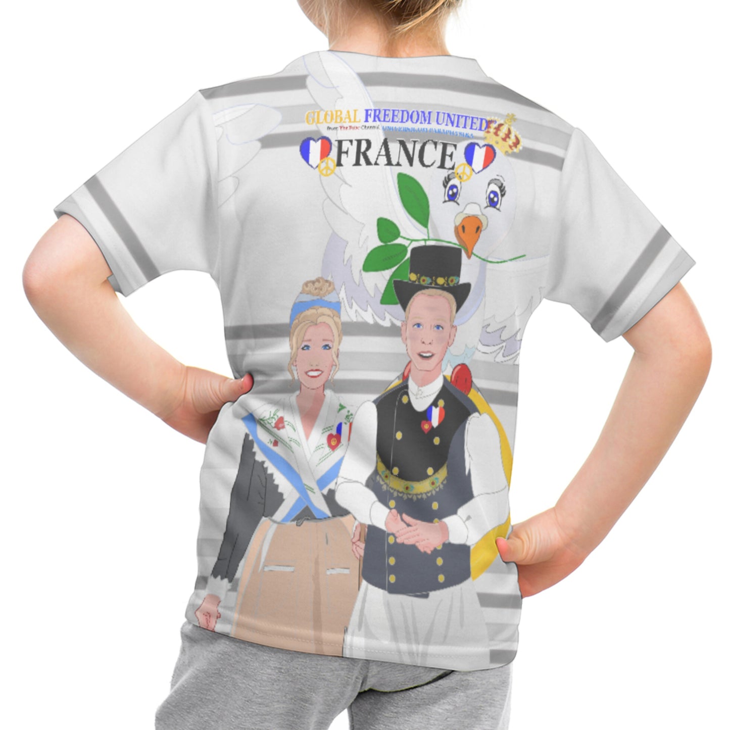 Kit´s T-shirt GLOBAL FREEDOM UNITED© Couple French Grey