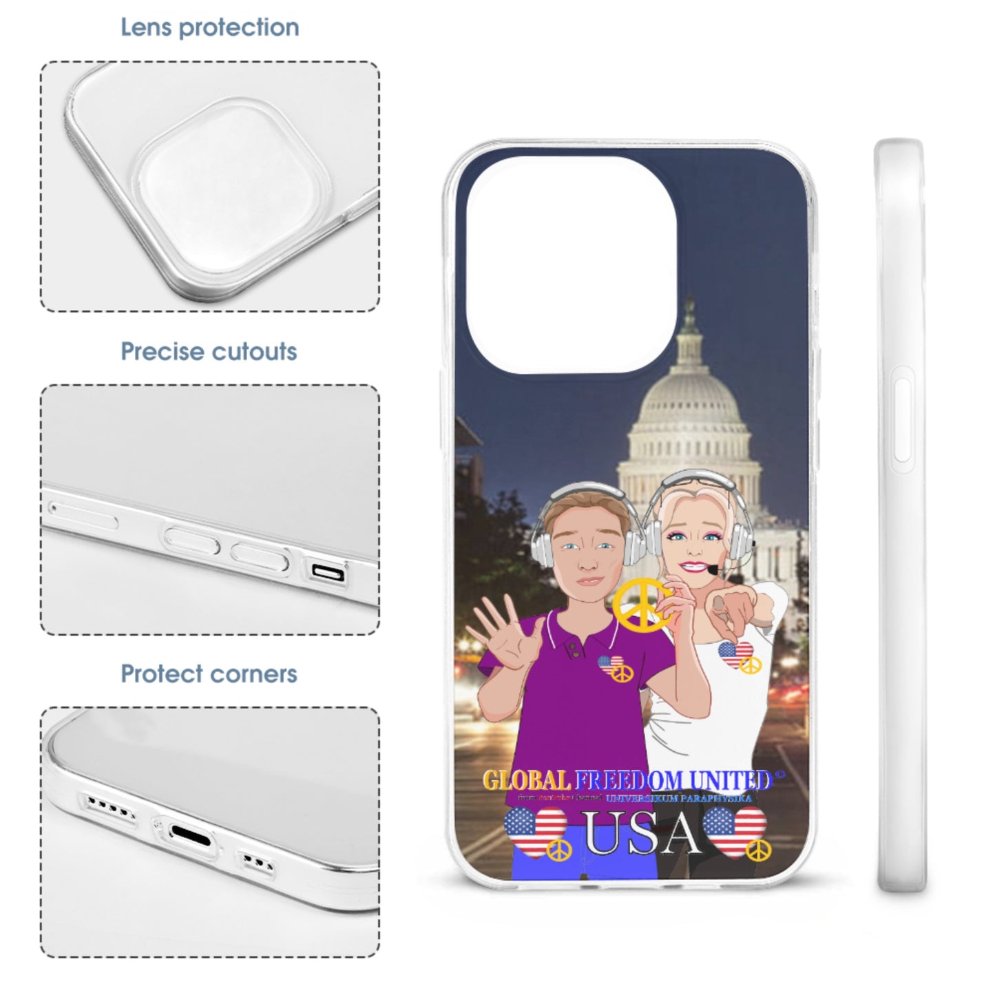 Phone Case GLOBAL FREEDOM UNITED© Couple USA Wight American