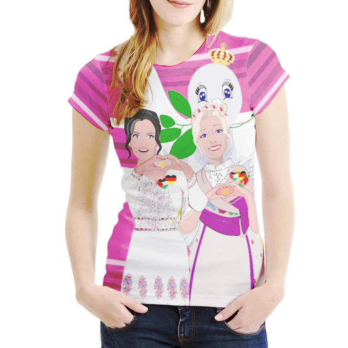 Women´s T-shirt 1 GLOBAL FREEDOM UNITED© Women Palestina & Germany Pink