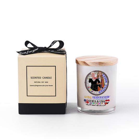 Scented Soy Candle GLOBAL FREEDOM UNITED© Women Syria & USA