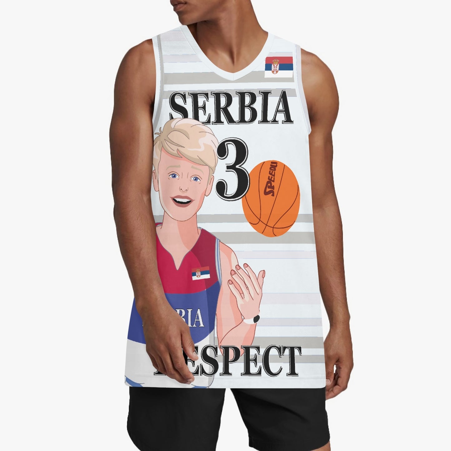 Basketball Jersey GLOBAL FREEDOM UNITED COUPLE EDITION SERBIA MEN V2 3