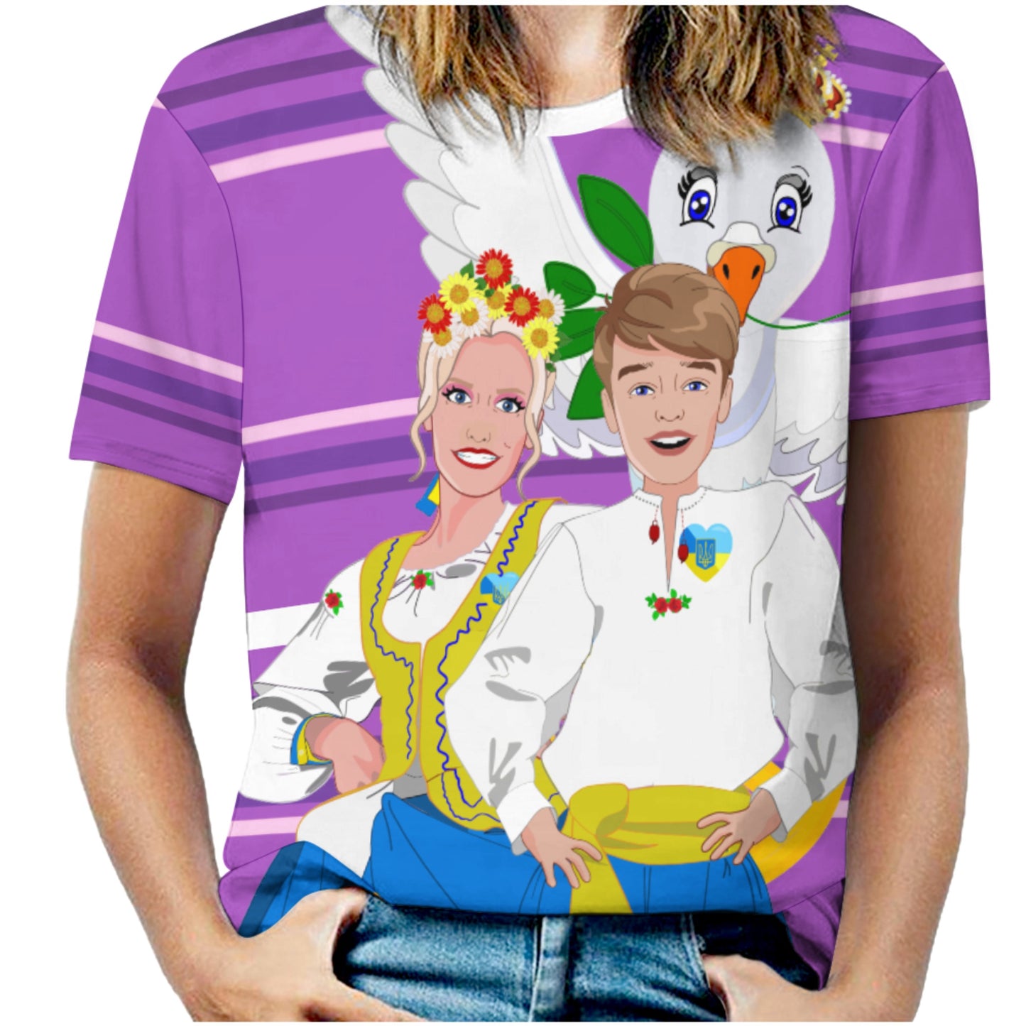 Women´s T-shirt GLOBAL FREEDOM UNITED© Couple Ukrain Lilac