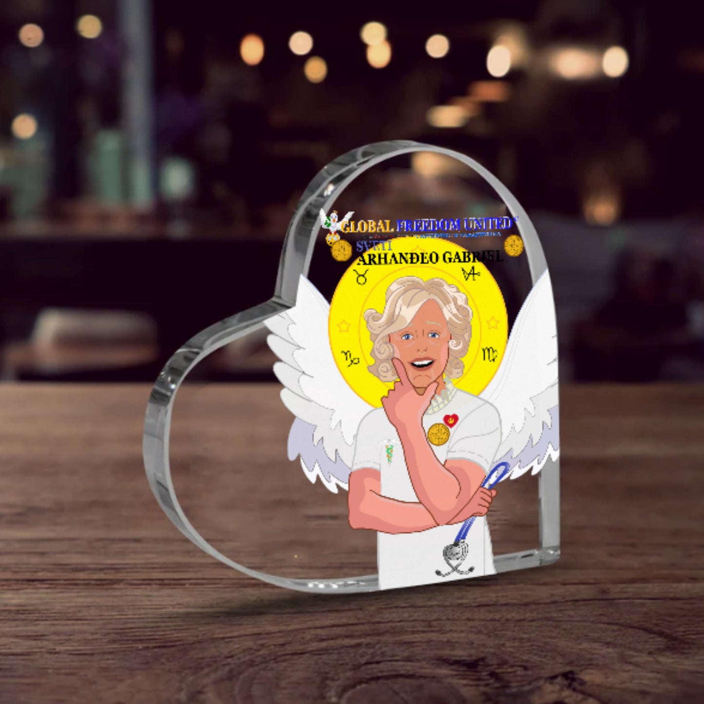 Acryl Heart GLOBAL FREEDOM UNITED© Archangel Gabriel Croatia