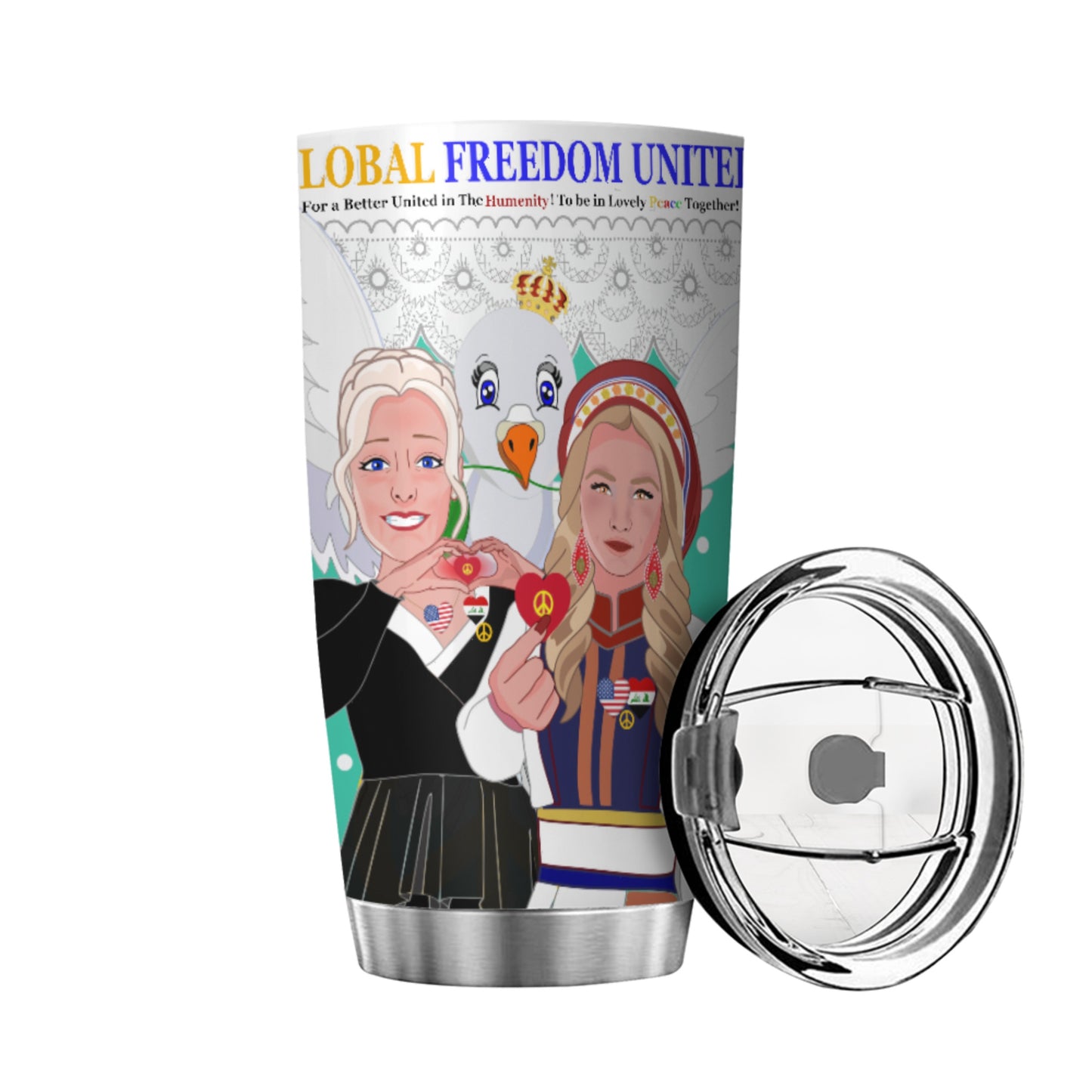 Tumbler GLOBAL FREEDOM UNITED© Women Iraq & USA Green