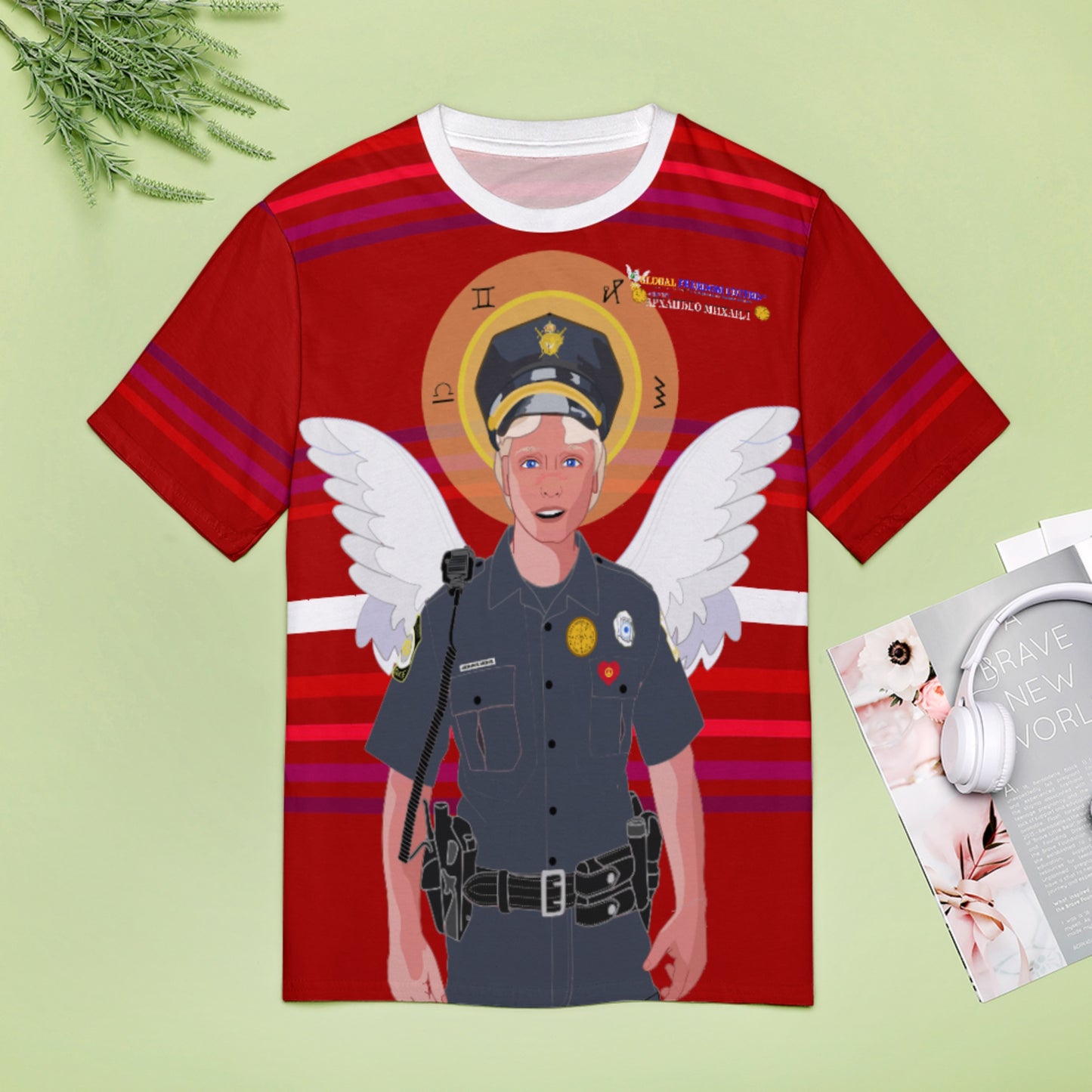 Women´s T-shirt  GLOBAL FREEDOM UNITED© Archangel Michael Serbia V4 Red