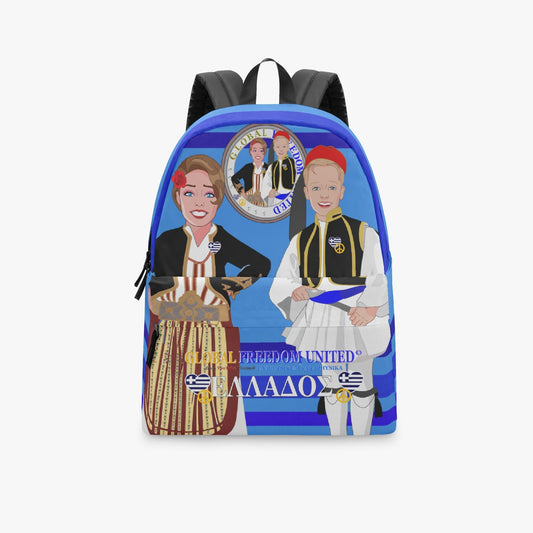GLOBAL FREEDOM UNITED© Couple Greece Deep Blue - All-over-print Canvas Backpack