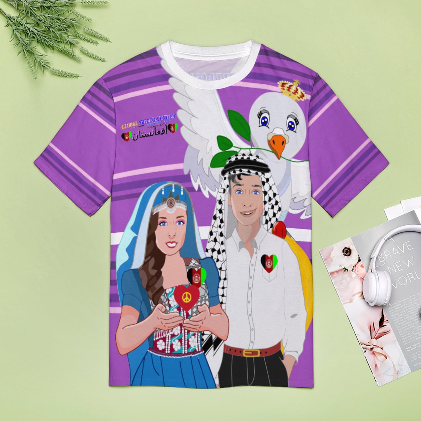 Women´s T-shirt 2 GLOBAL FREEDOM UNITED© Couple Afghanistan Lilac