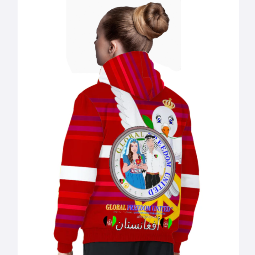 Plush Hoodie GLOBAL FREEDOM UNITED© Couple Afghanistan Red