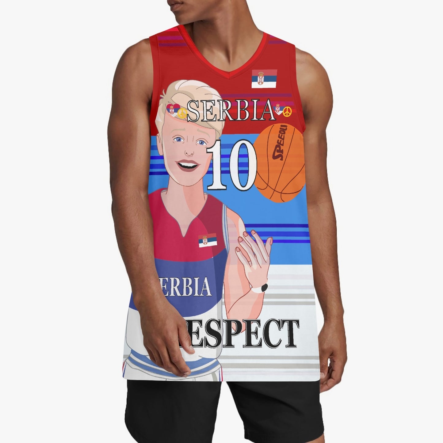 Basketball Jersey GLOBAL FREEDOM UNITED COUPLE EDITION SERBIA MEN V1 10