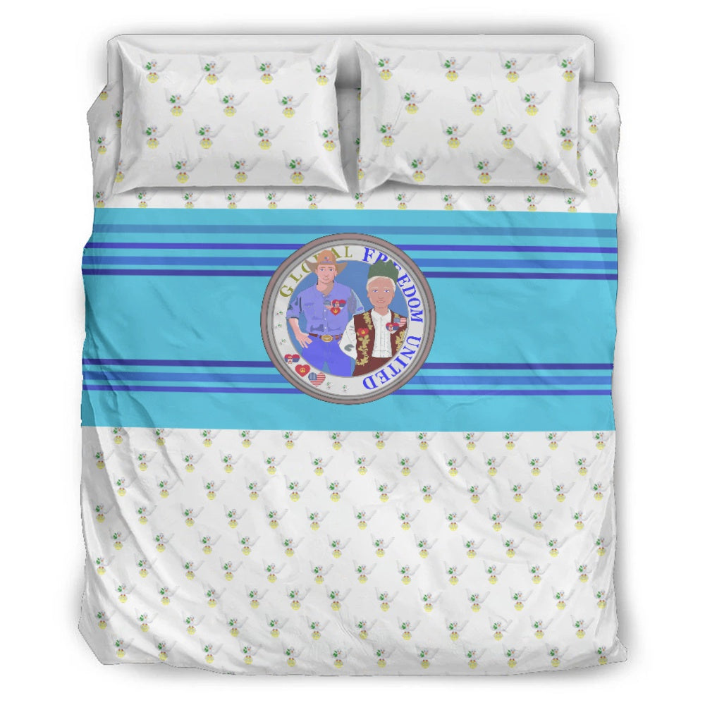 Bed Set 1 GLOBAL FREEDOM UNITED© Women Serbia & USA Blue