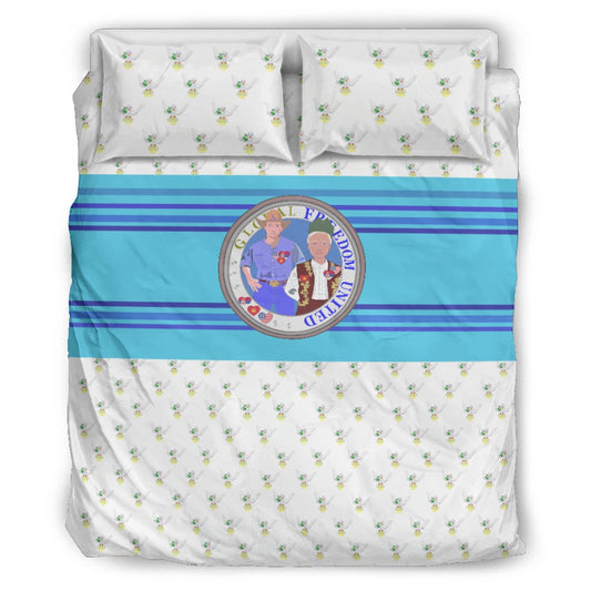 Bed Set 1 GLOBAL FREEDOM UNITED© Women Serbia & USA Blue