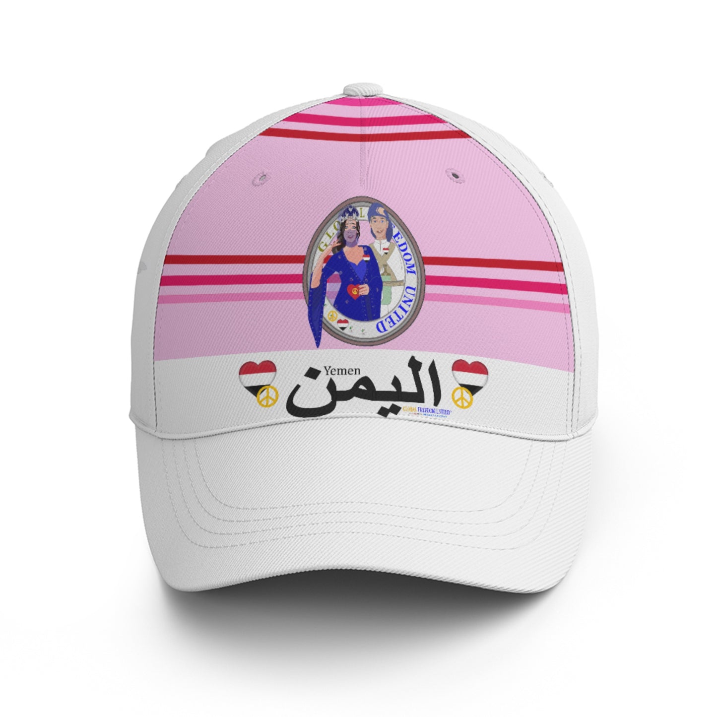 Basketball Cap GLOBAL FREEDOM UNITED© Couple Yemen Pink1