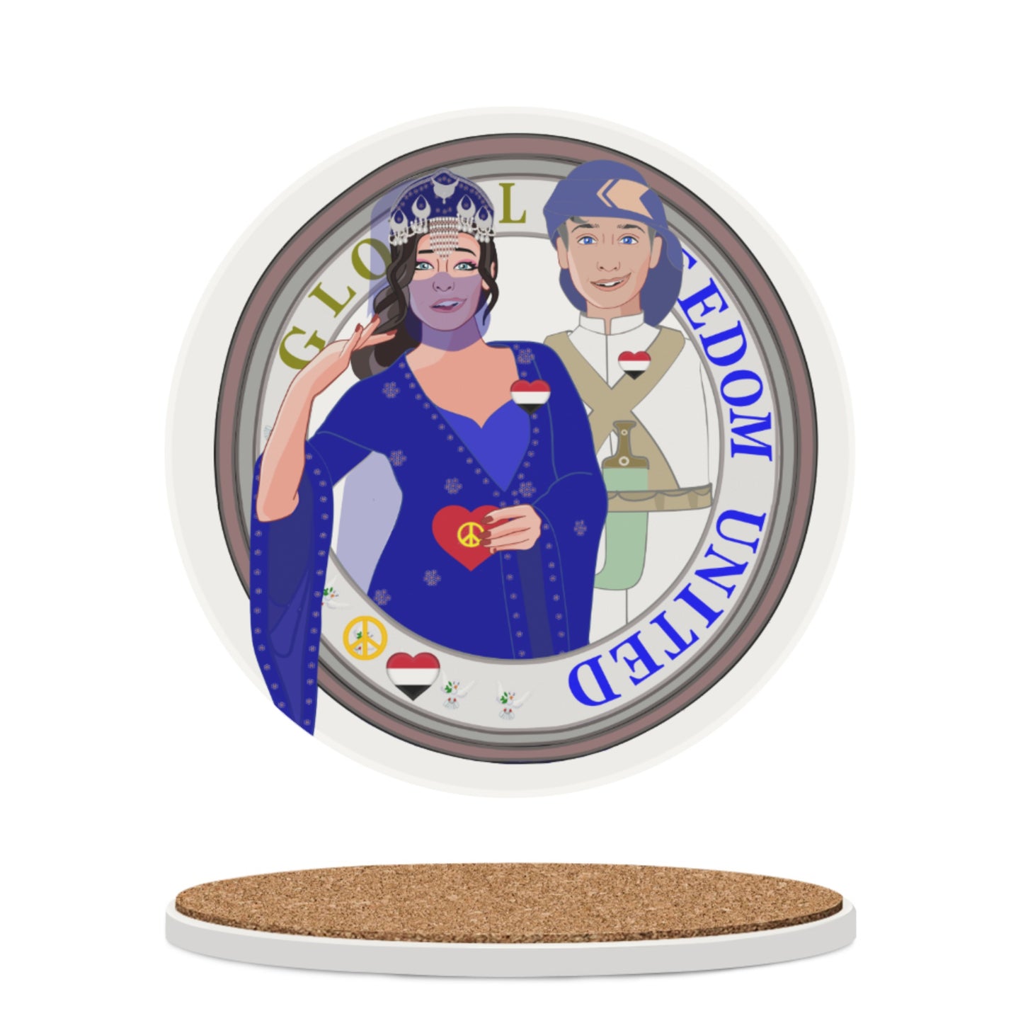 Ceramic Coasters GLOBAL FREEDOM UNITED© Couple Yemen