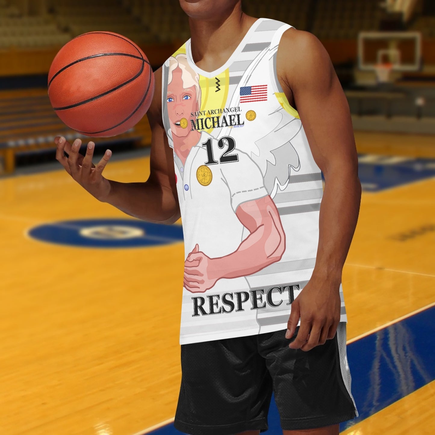 Basketball Jersey GLOBAL FREEDOM UNITED ARCHANGEL MICHAEL USA 12
