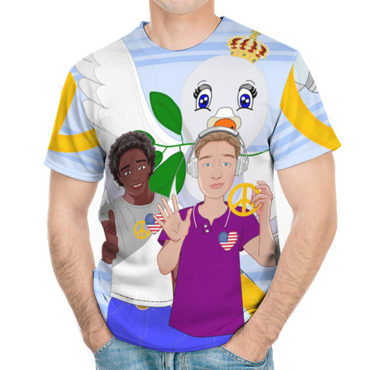 Men´s T-shirt GLOBAL FREEDOM UNITED© Anti Racism & Fascism USA Light Blue