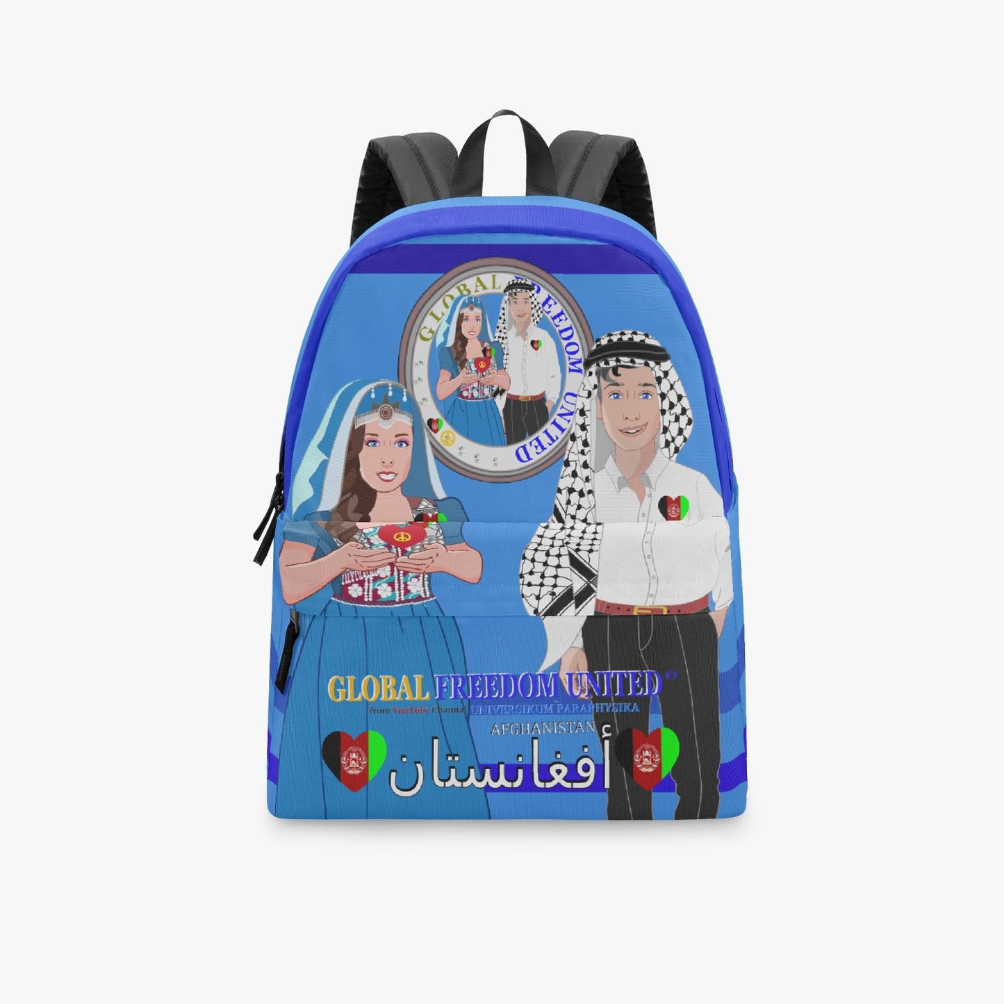 GLOBAL FREEDOM UNITED© Couple Afghanistan Deep Blue - All-over-print Canvas Backpack