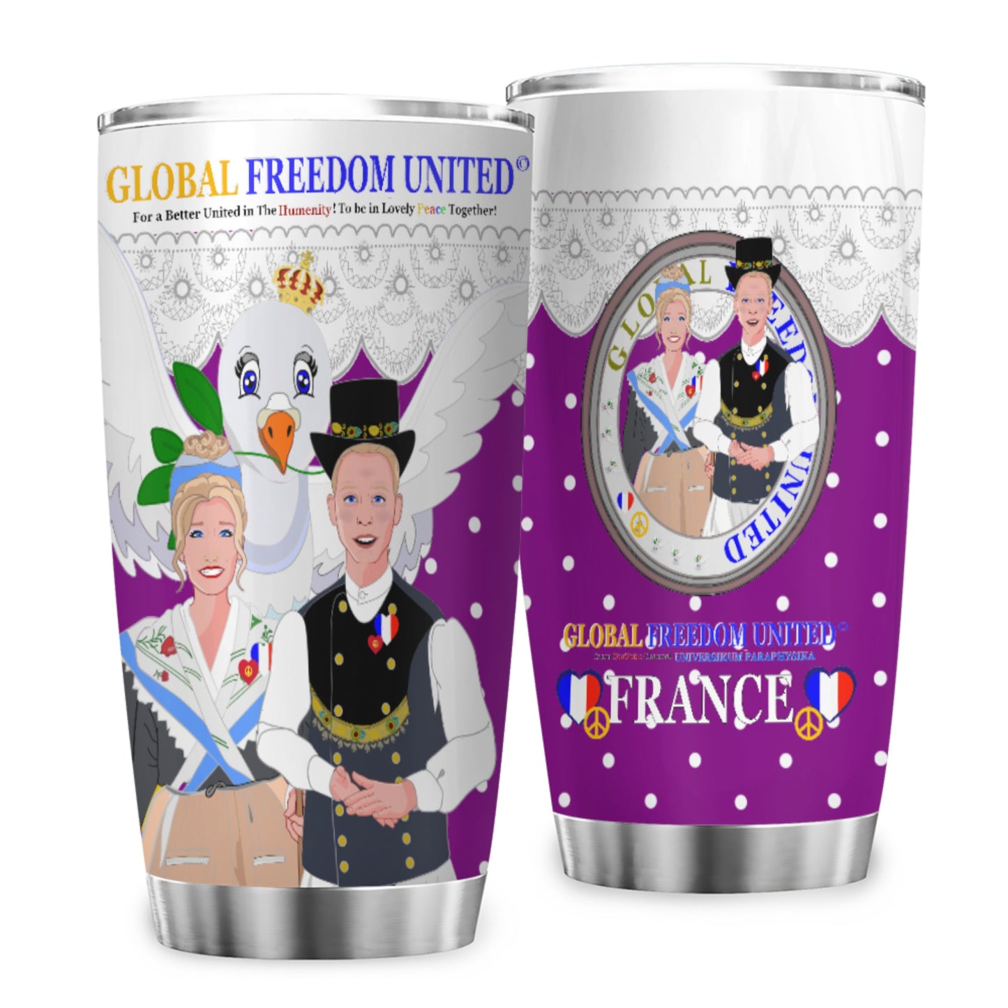 Tumbler GLOBAL FREEDOM UNITED© Couple French Lilac1