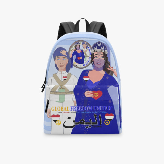 GLOBAL FREEDOM UNITED© Couple Yemen Light Blue - All-over-print Canvas Backpack