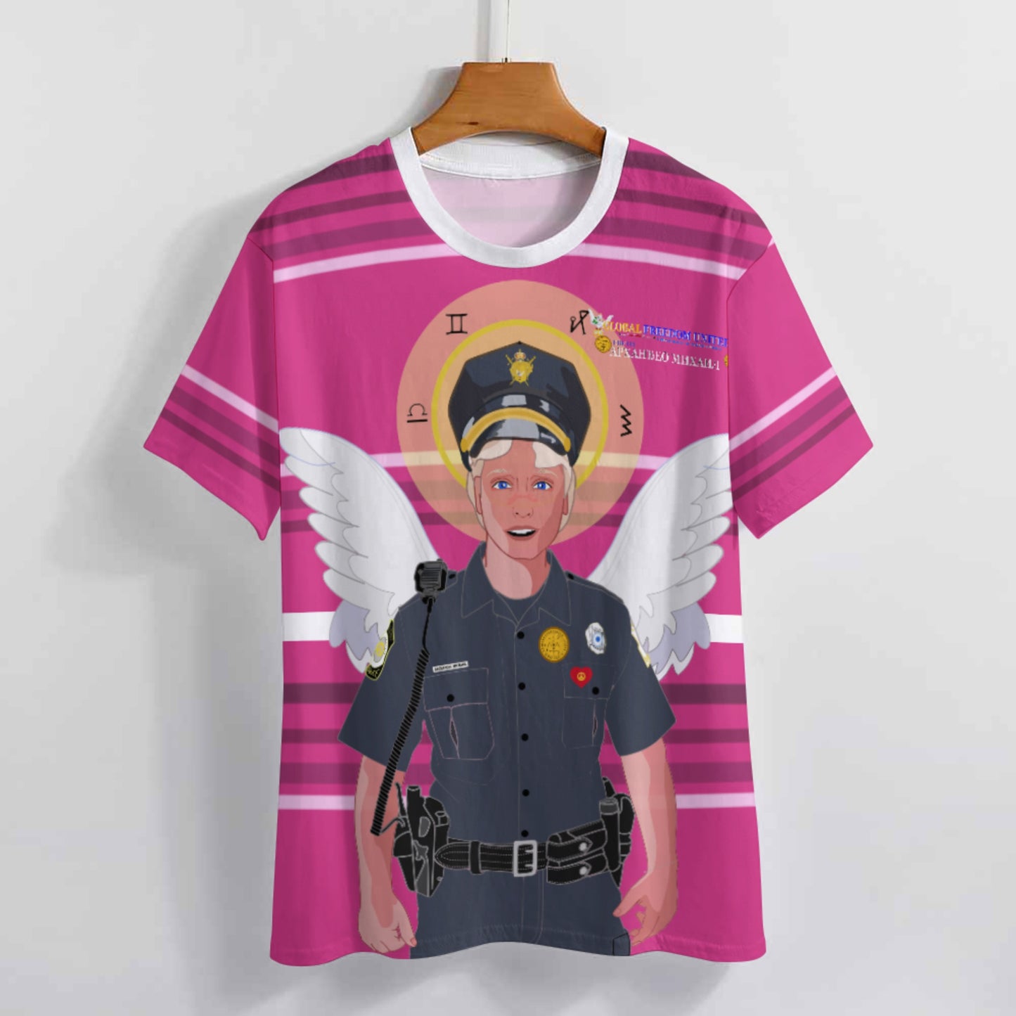 Women´s T-shirt  GLOBAL FREEDOM UNITED© Archangel Michael Serbia V4 Pink2