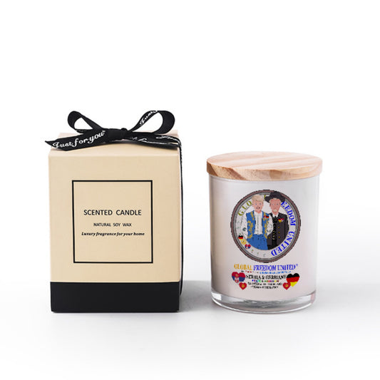 Scented Soy Candle GLOBAL FREEDOM UNITED© Men Serbia & Germany V2