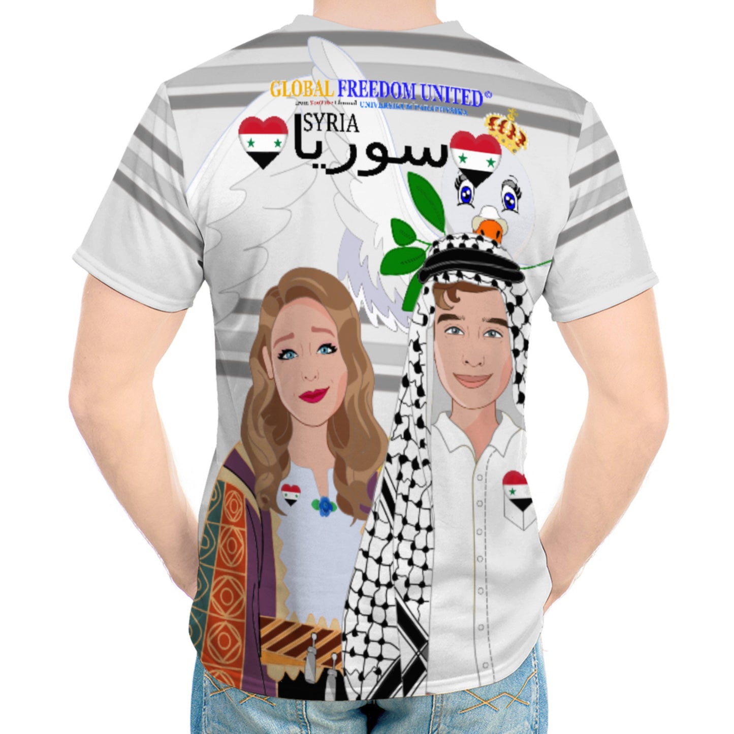 Men´s T-shirt GLOBAL FREEDOM UNITED© Couple Syria Grey