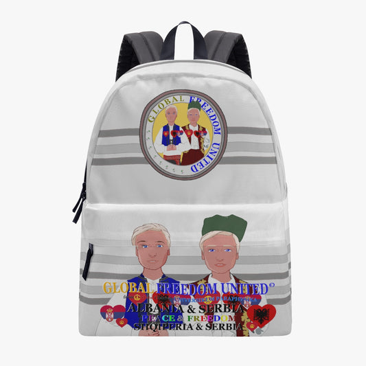 GLOBAL FREEDOM UNITED MEN ALBANIA & SERBIA OLD PEACE GREY All-over-print Canvas Backpack