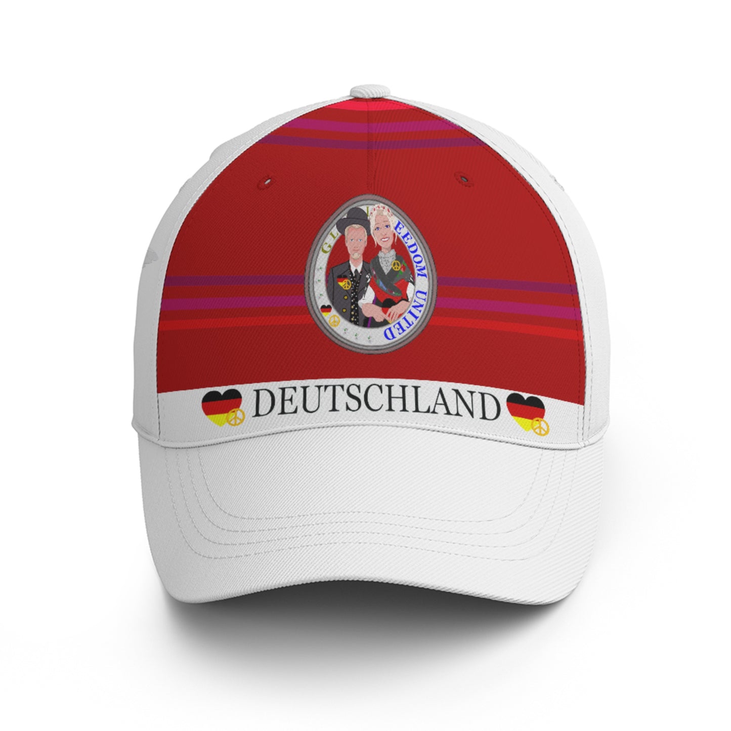 Basketball Cap GLOBAL FREEDOM UNITED© Couple Germany Red