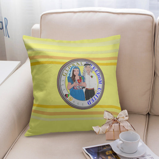 GLOBAL FREEDOM UNITED© Couple Afghanistan 18'' Square Pillow Cover