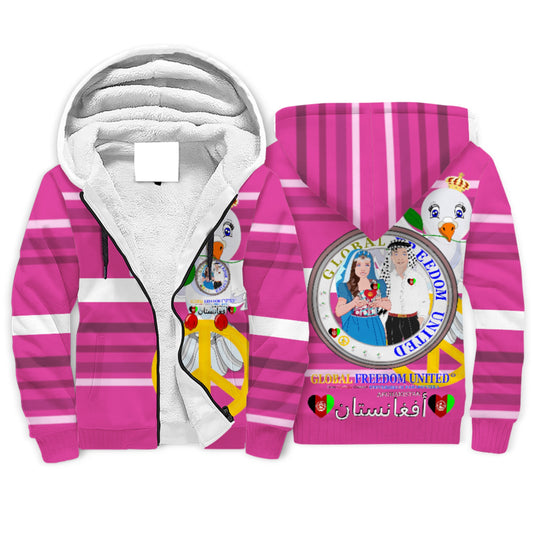 Plush Hoodie GLOBAL FREEDOM UNITED© Couple Afghanistan Pink 2