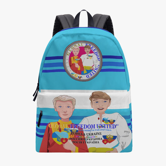 GLOBAL FREEDOM UNITED MEN UKRAIN & RUSSIA OLD PEACE BLUE All-over-print Canvas Backpack