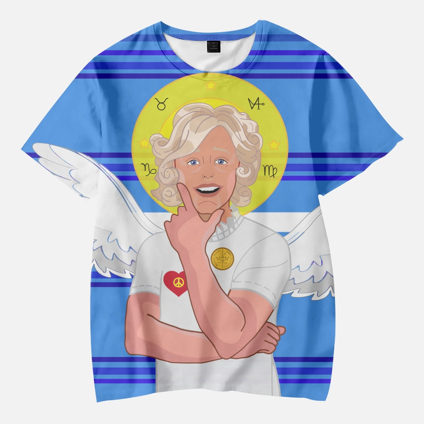 AOP Kids' Short T-Shirts GLOBAL FREEDOM UNITED© ARCHANGEL GABRIEL GERMAN DEEP BLUE