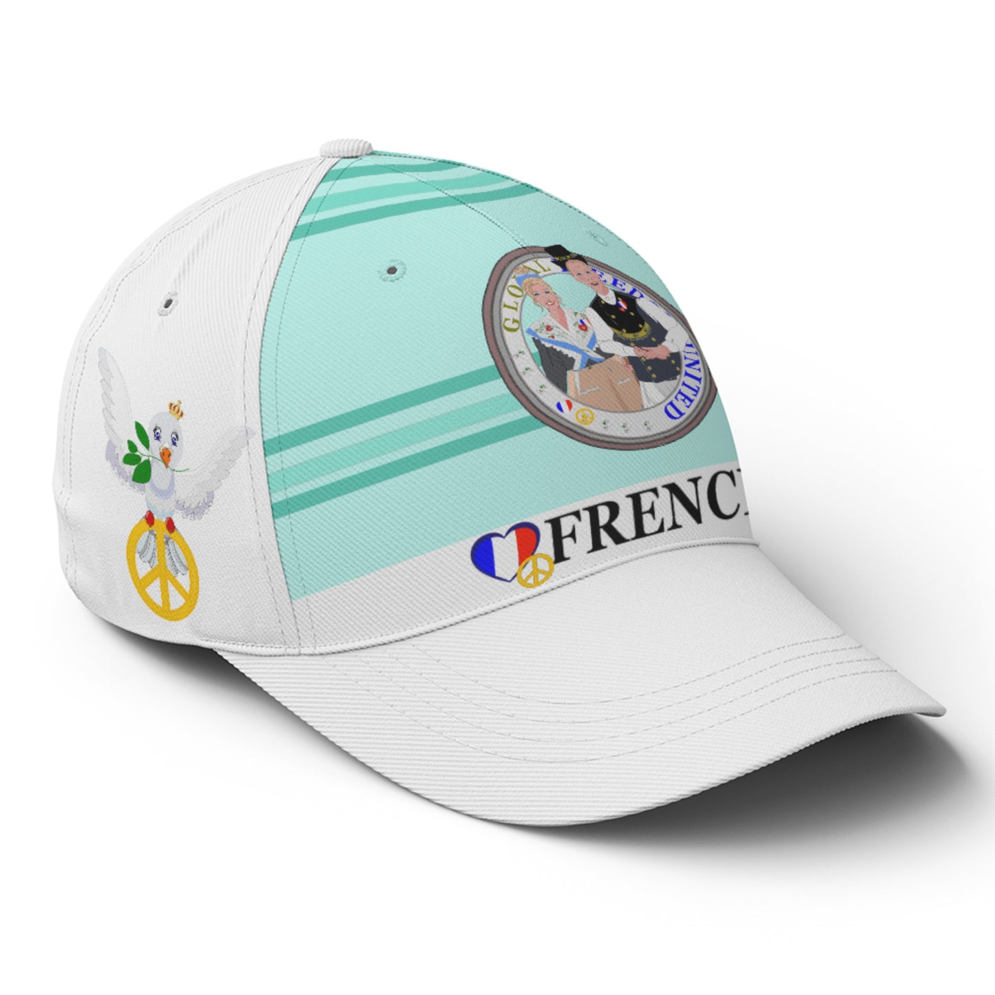 Basketball Cap GLOBAL FREEDOM UNITED© Couple French Light Green
