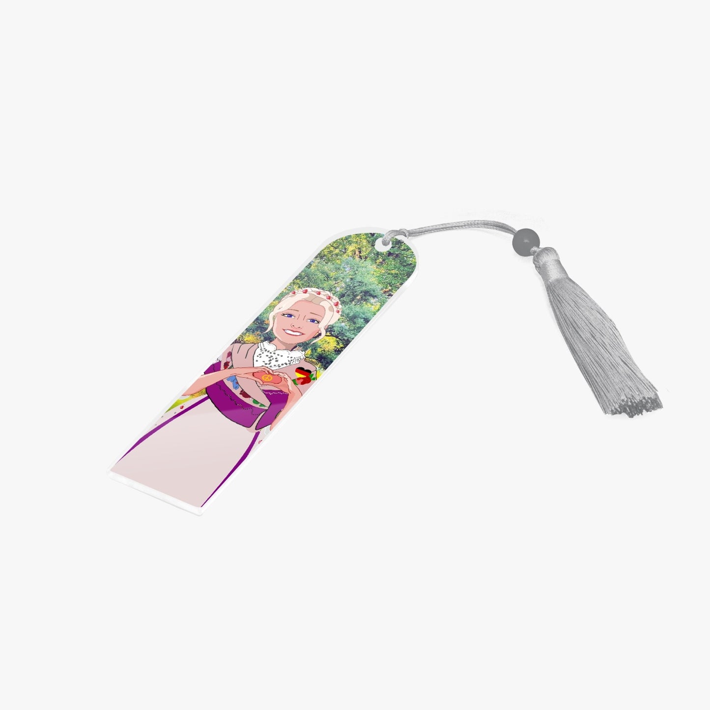 Acrylic Bookmark - Semicircle GLOBAL FREEDOM UNITED© German Girl Pink