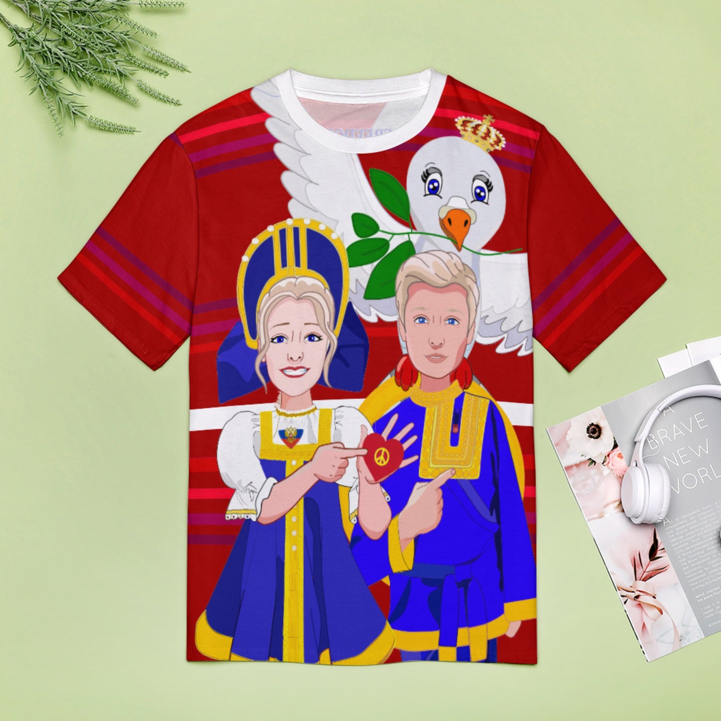 Women´s T-shirt GLOBAL FREEDOM UNITED© Couple Russia Red