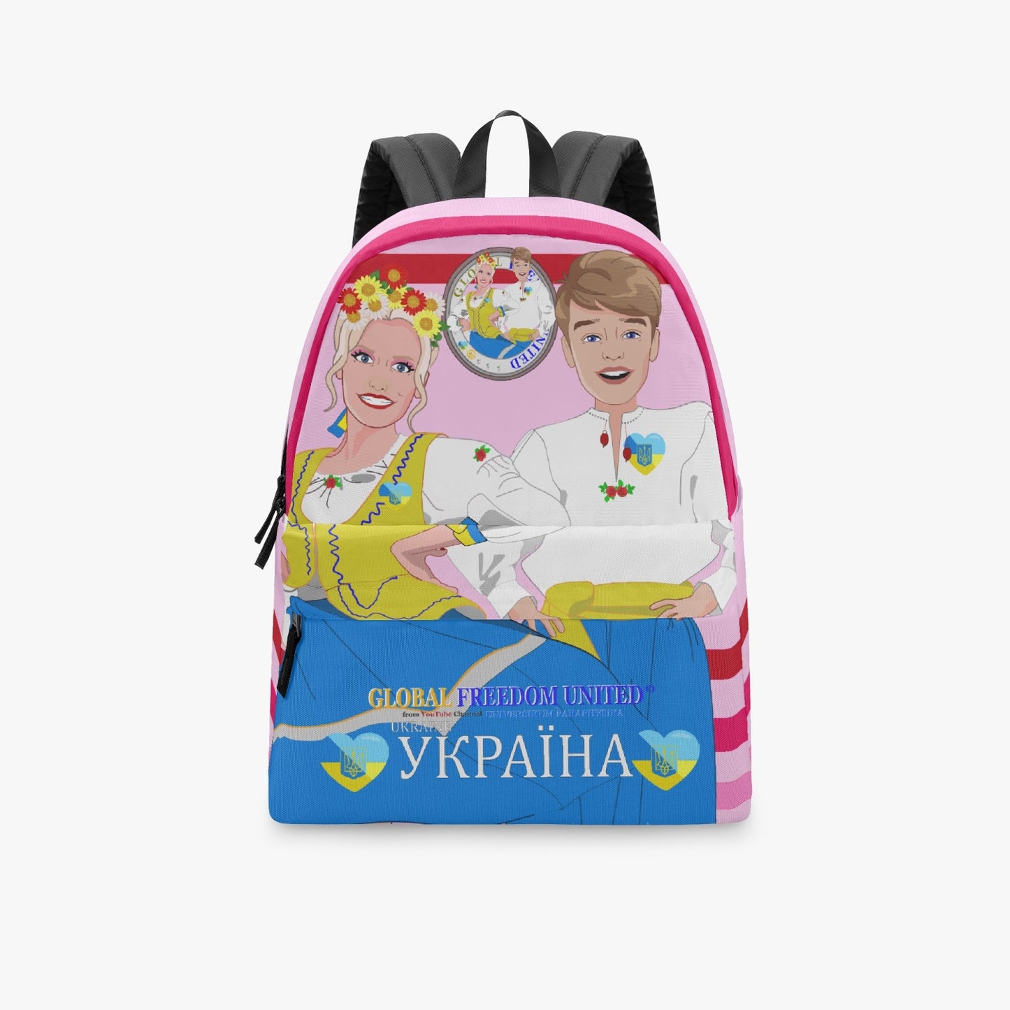 GLOBAL FREEDOM UNITED© Couple Ukrain Pink1 - All-over-print Canvas Backpack