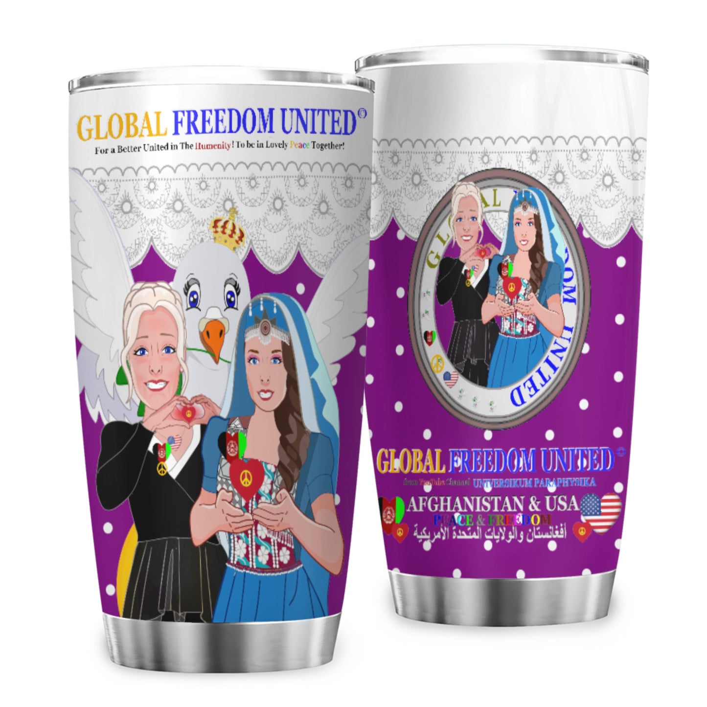 Tumbler GLOBAL FREEDOM UNITED© Women Afghanistan & USA Lilac2